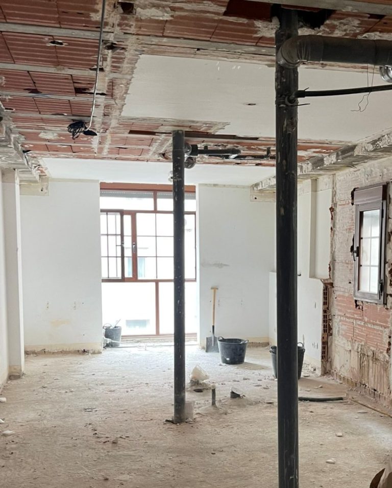 Vivienda durante trabajos de demolición y reforma integral